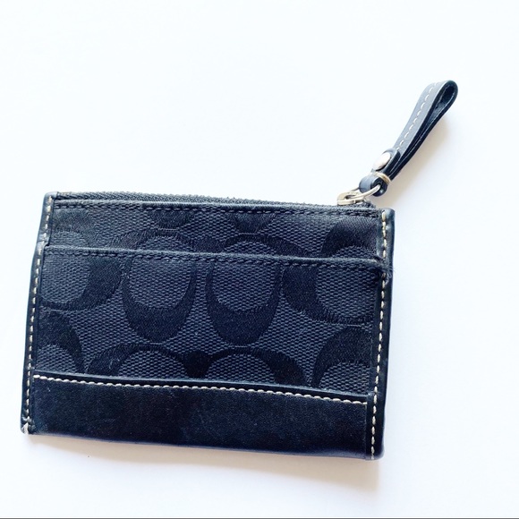Coach Black Coin Keychain Zippered Card Holder - Picture 6 of 7